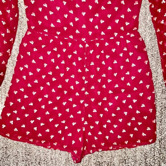 Abercrombie & Fitch Women's Deep Red Floral Romper Size 00 - Picture 7 of 9